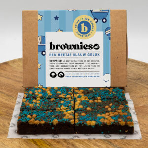 Baby blauw geboorte brownies jongen met wikkel