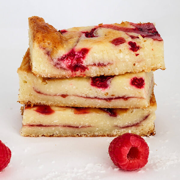 Kokos framboos blondies