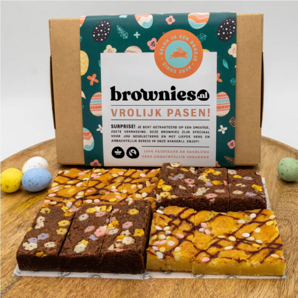 Brownies.nl Paas box 6 brownies 6 blondies