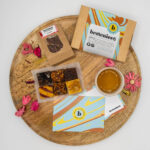 Brownies.nl Thee box bovenaanzicht op dienblad