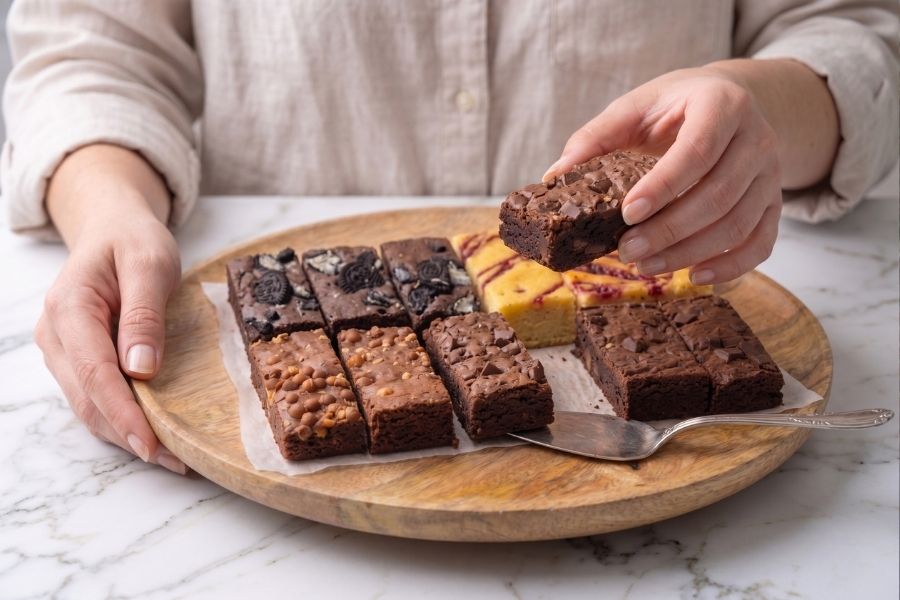 zelf een brownie box samen stellen verschillende smaken
