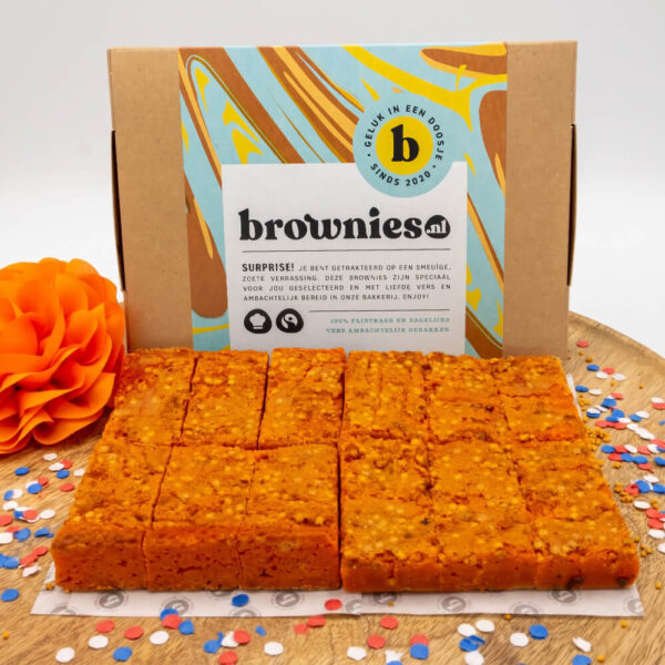 Brownies.nl oranje Koningsdag blondies 12 brownies