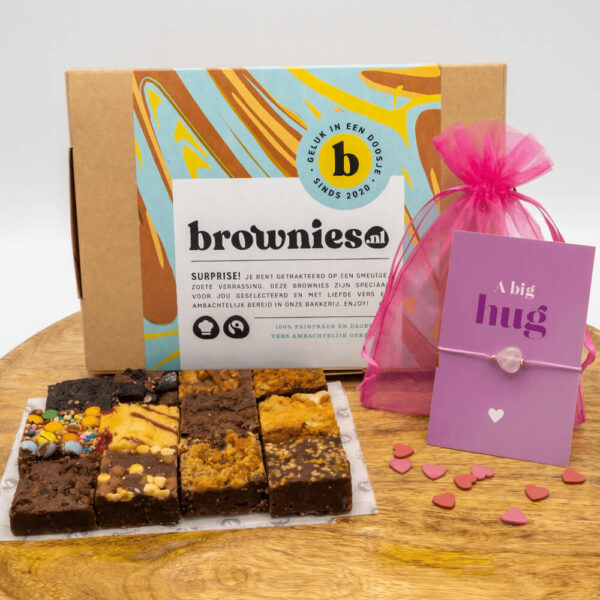 Brownies.nl box met rozenkwarts hart armband