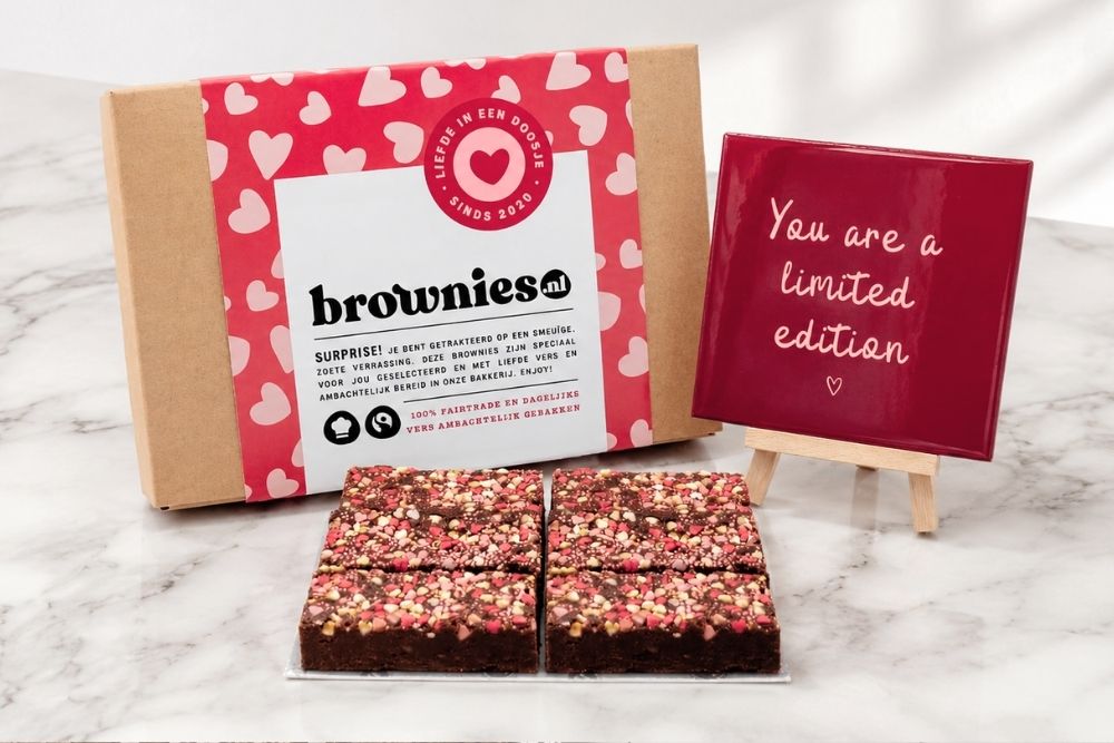 valentijn cadeau met brownies