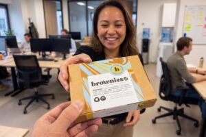 brownies cadeau voor collega