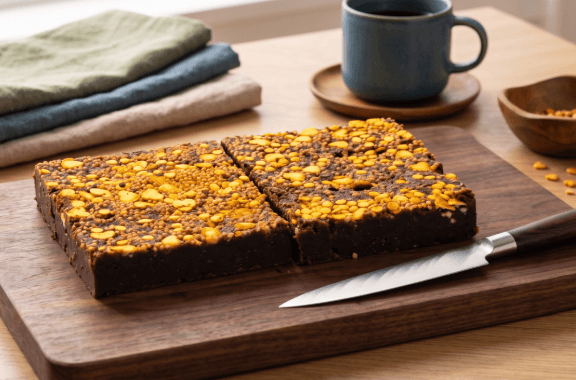 jij bent goud waard brownies snijden op plank