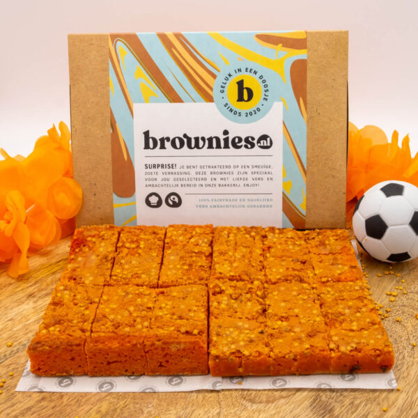 Brownies.nl oranje WK oranje blondies 12 brownies